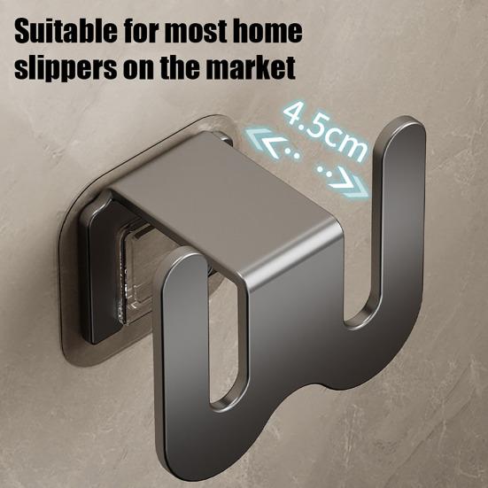 Wall-Mounted Shoe Rack with Drainage Holes Space-Saving Aluminum Hooks for Bathroom Kitchen No-Drill Adhesive Installation Rack for Slippers Towels