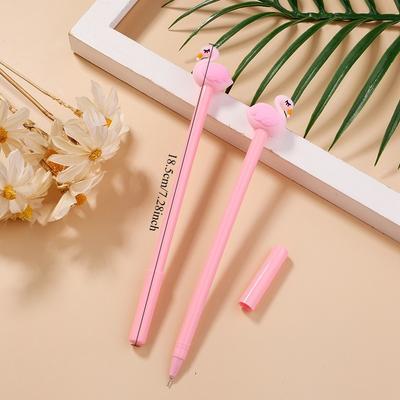 1  Pc Cartoon Flamingo Pen Fluent Writing Suitable for Office Work, Brushing Questions, Signing Writing, Diaries, Notes, Student Classroom Prizes