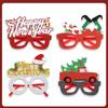 Red Santa Claus Eyeglasses Christmas Decorative Glasses Party Decorations Christmas Frame Glasses