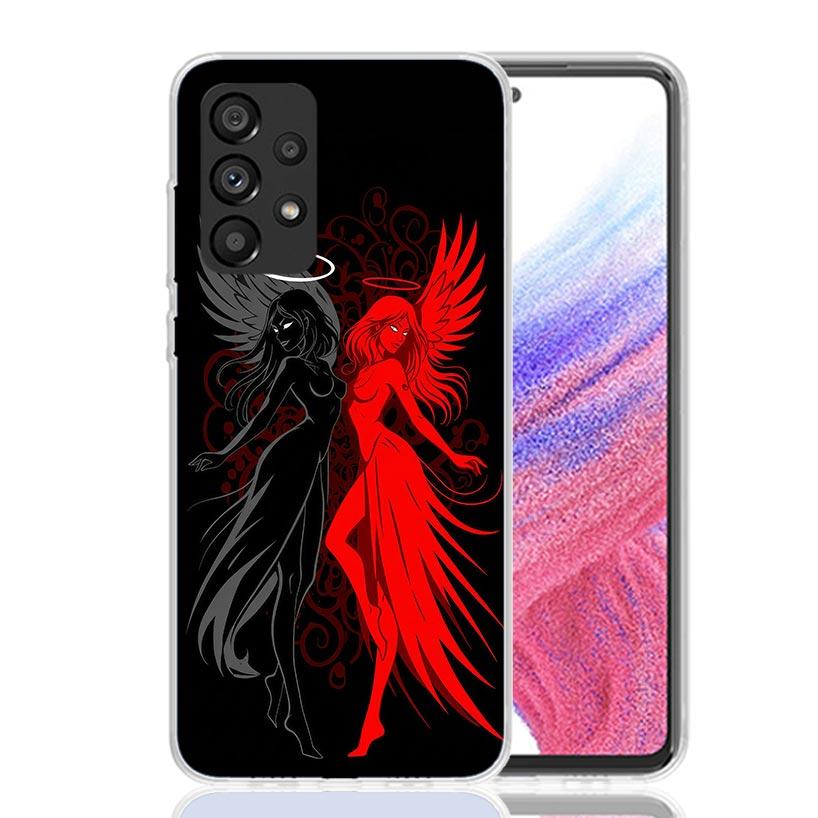 Angel Wings Devil Bad Phone Case For Samsung Galaxy A52 A32 A22 A12 A02S A50S A30S A51 A31 AA71 Note 20 Ultra 10 S10 Plus Galaxy