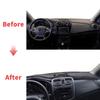 Pour Dacia Renault Sandero 2020-2013 Stepway II 2 RS Conduite à gauche Tapis de tableau de bord en cuir Housse de tableau de bord Coussinet DashMat Pare-soleil Tapis de protection