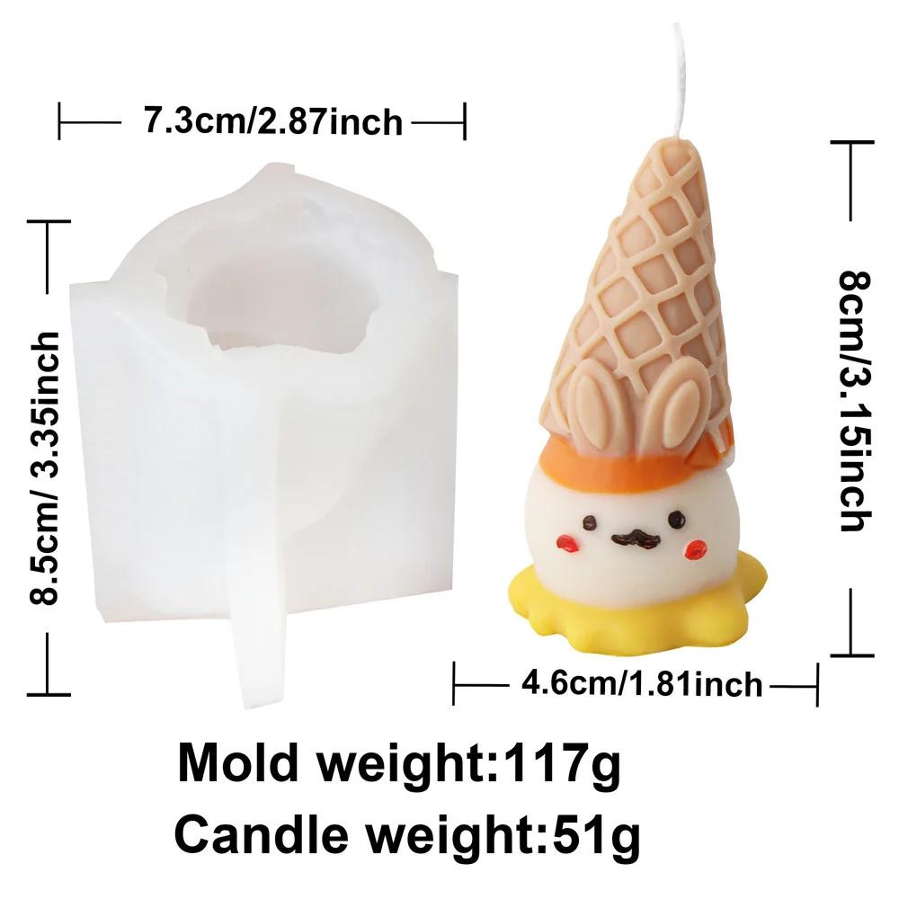 Stapeln Eisform Kaninchen Kerze Silikonformen Cartoon Hase Harzformen Käsekuchenform Gipsherstellungswerkzeug Ostergeschenke