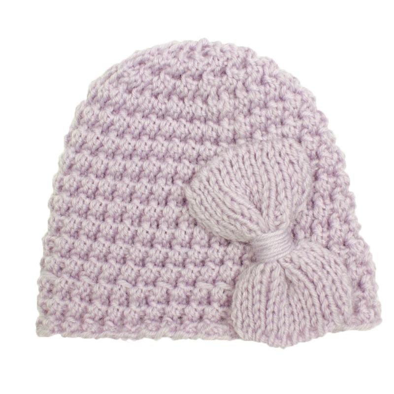 Baby-Wollmütze für Herbst und Winter, bequeme einfarbige Kinder-Überziehmütze mit Schleife, Babymütze