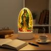 Guadalupe Virgin Prayer Lamp with Base Collectible Ornament LED Catholic Table Lamp USB Powered for Believers Mom Women Gifts