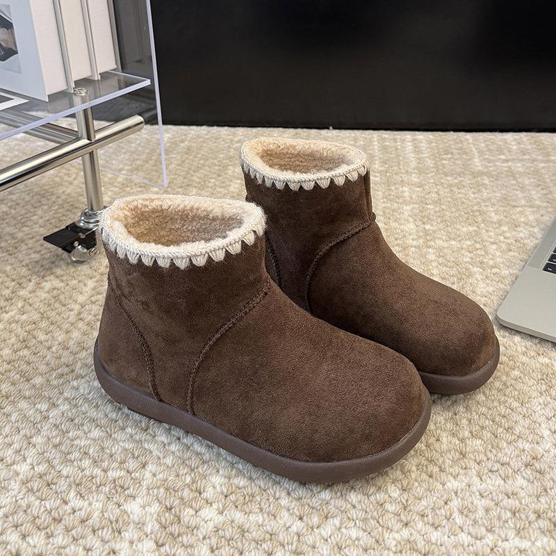 

Women s mid-calf thick bottom winter lightweight warm padded snow boots non-slip wear-resistant casual sneakers cotton boots 40 темно-коричневого