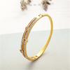 Bracelet Titanium Steel Round Double-row Inlaid Rhinestones