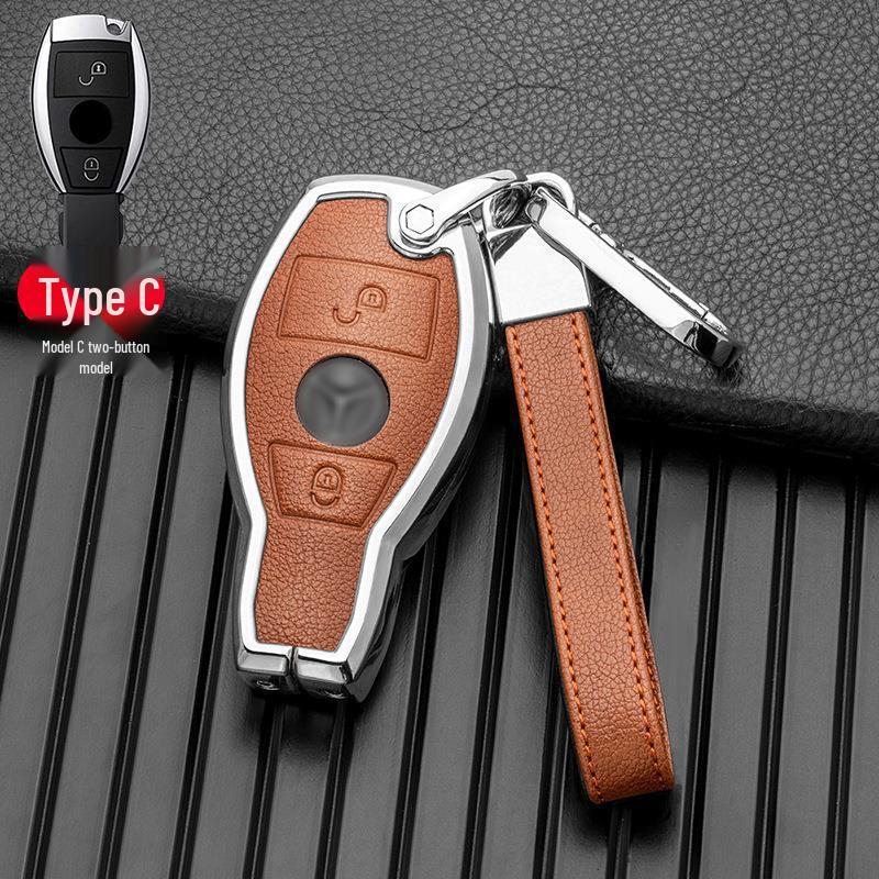 Compatible with Mercedes-Benz GLA, GLC, V-Class, A-Class, and C-Class 2018-2019 Models, This Two/three-button Full-cover Metal Key Case.