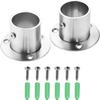 2 Peças Aço Inoxidável Varão de Guarda-Roupa Haste Suporte de Extremidade Suporte Flange-32mm