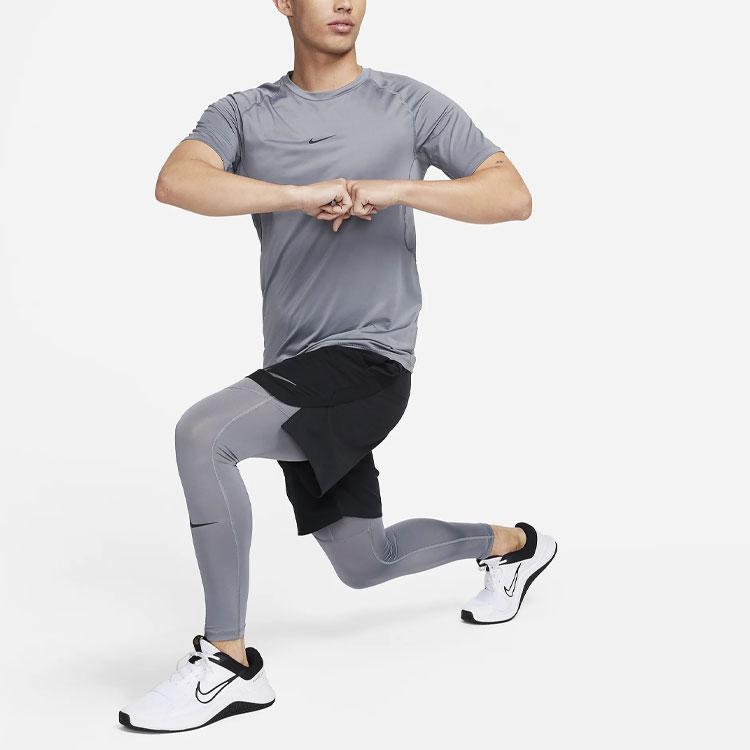 Nike Pro Logo Patch Fitness Long Pants Men Bottoms Smoke-Gray FB7953-084
