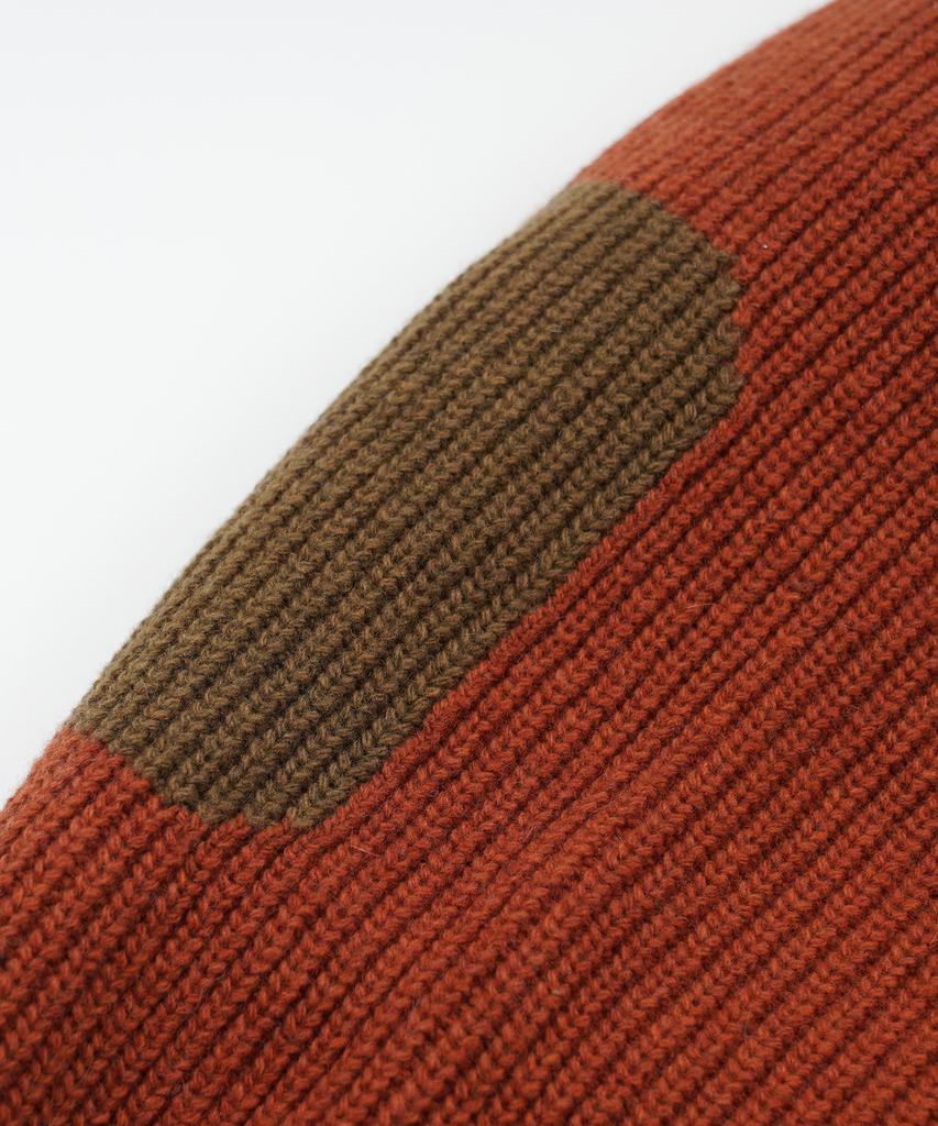 FRIZMWORKS Patch Round Pullover Knit _ Brick