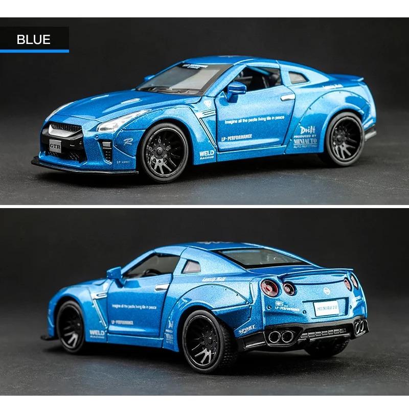 1/32 NISSAN GTR Race Legering Bilmodell Diecasts og leketøy Kjøretøy Lekebiler Gratis frakt Barneleker for barn Gaver Gutteleke