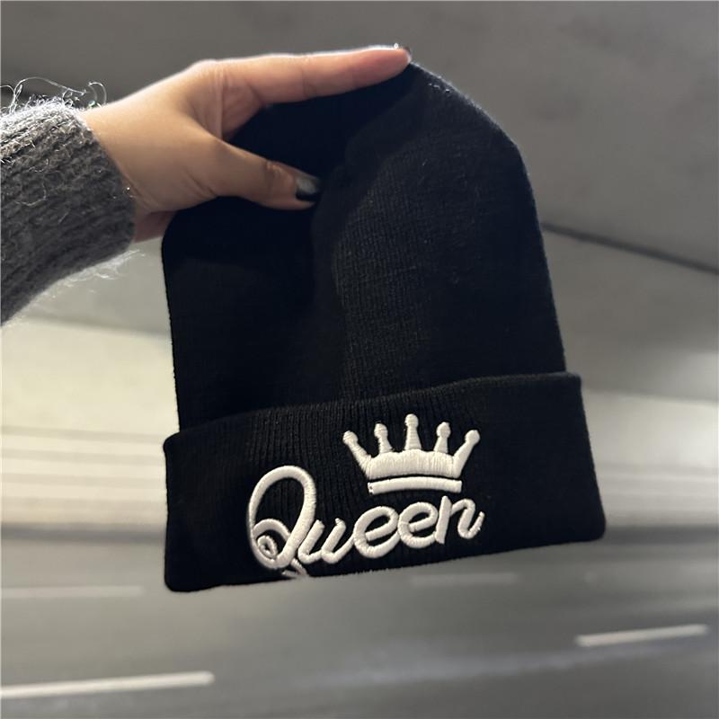 

Вязаная шапка женская повседневная универсальная модная осенне-зимняя шапка из шерсти с алфавитом теплая трендовая шапка от холода головной убор мужской Elastic