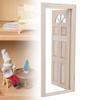 Rural Farmhouse Styles Unpainted Wood Door with Semicircular Sun Window for 1/12 Scale Doll House Scene Arrangement