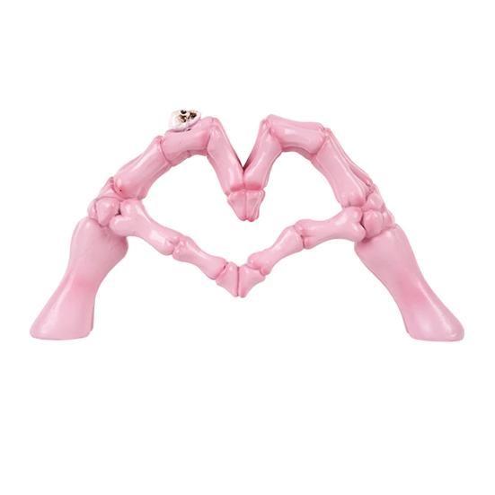 Skeleton Hand Figurine Halloween Gothic Love Heart Gesture Bone Hand