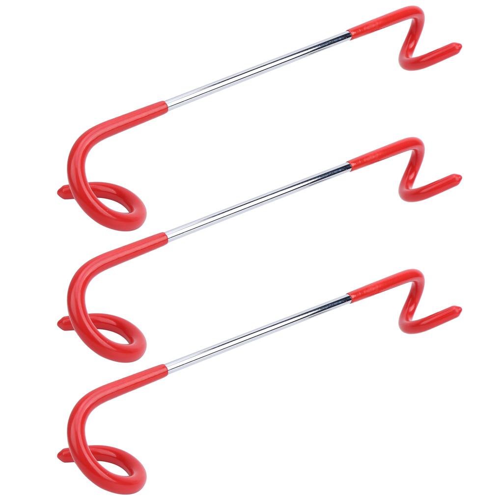 3Pcs Outdoor Tent Camping Multifunction Steam Light Hook Sshaped Hanger Twoway Hook Red