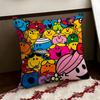 Mr Men and LLittle Miss Cushion Cover Reversible Soft Durable Pillow Cover Home  Car MultiScene Use for Daily Comfort