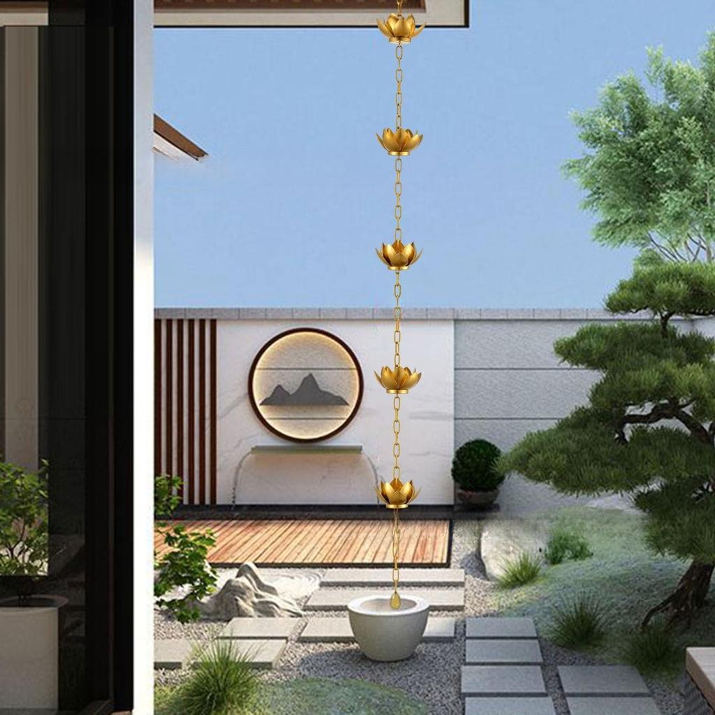 Outdoor Rain Chain, Japanese Style Eaves Drainage Chain, Villa Courtyard Rain Chain, Decorative Water Supply Chain