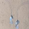 Gradient Blue Round Shell Earrings - Light Luxury Fashion Design