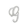 Alloy Letter Brooch with Embedded Crystals Elegant Alphabet Pin Suitable for Formal and Casual Wear Stylish Metal Letter Accessory
