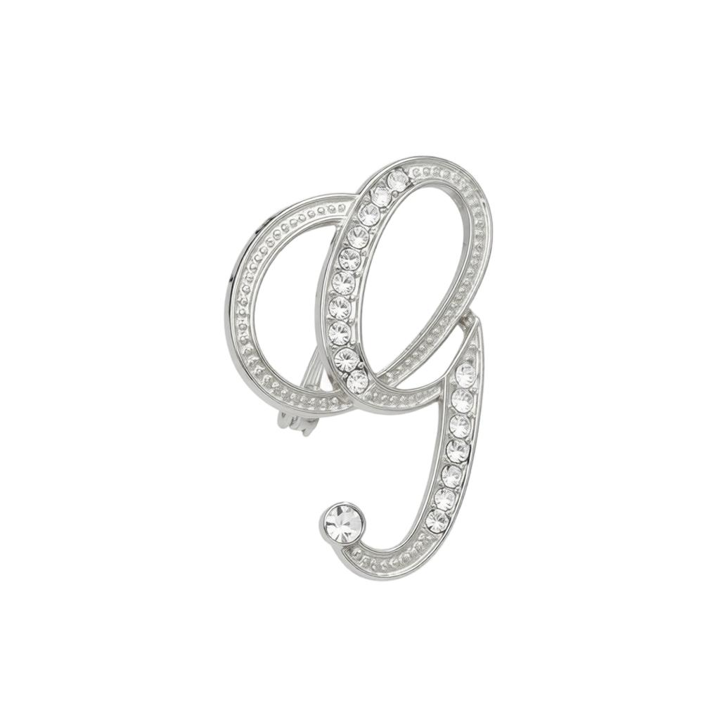Alloy Letter Brooch with Embedded Crystals Elegant Alphabet Pin Suitable for Formal and Casual Wear Stylish Metal Letter Accessory