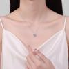 New Deyi S925 Sterling Silver Moissanite Heart Pendant Necklace - Women's Minimalist Love Clavicle Chain