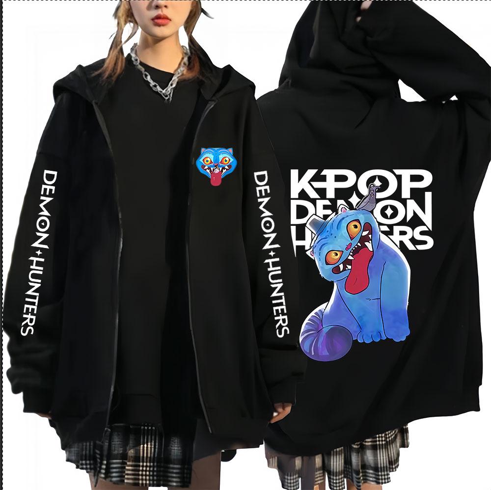 K-pop Saja Boys Demon Hunters Movie Zip Up Hoodie Men Women Harajuku High Quality Fans Gift Oversized Zipper Hoodies Jacket