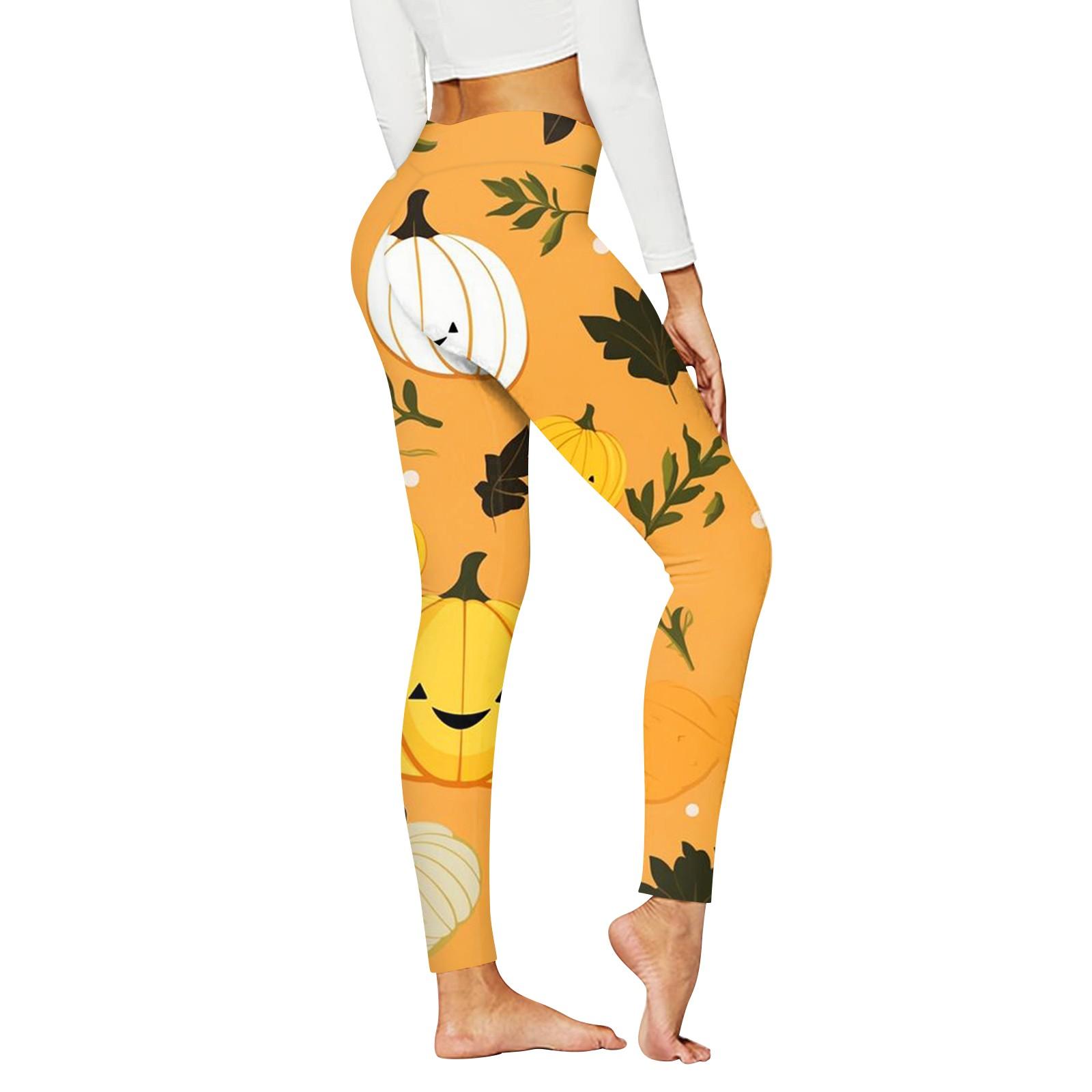

Женские повседневные модные уличные брюки с принтом, тонкие эластичные пасхальные брюки для йоги, девятиминутные брюки S жёлтый