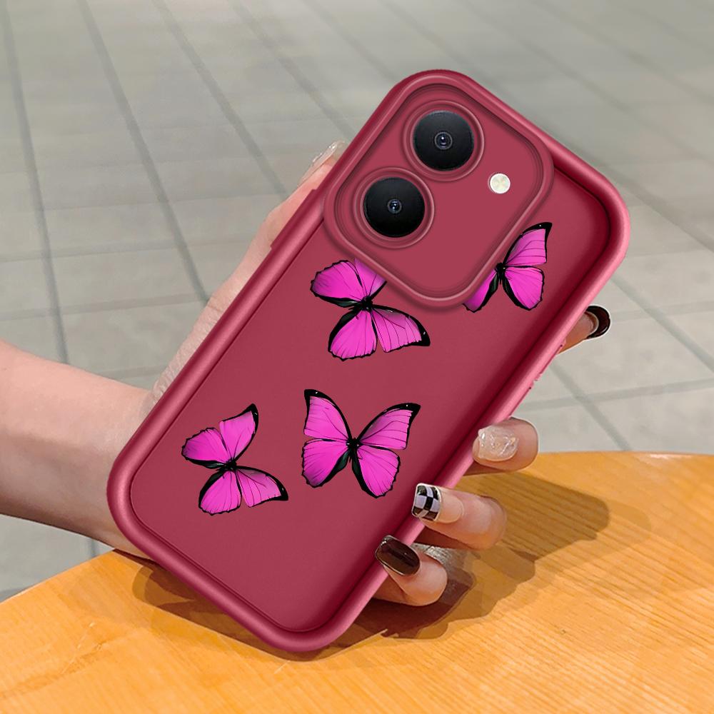 Soft Silicone Square Ladder Printing Pattern Phone Casing Full Cover Camera Shockproof Protection Rubber Case for Vivo