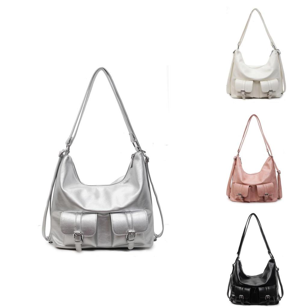 Solid Color Pu Leather Womens Fashion Tote With Soft Structure For Everyday Wear