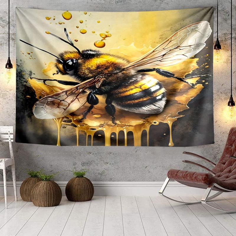 Bumblebee And Sunflower Tapestry Room Decoration Wall Hanging for Living Room Bedroom, Dormitory, Birthday and Christmas Gifts