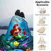 1 pièce, La Petite Sirène Ariel Décoration d'Intérieur Couverture Douce en Flanelle pour Canapé, Lit, Voiture, Plage, Bureau Idée Cadeau sieste pour Amis