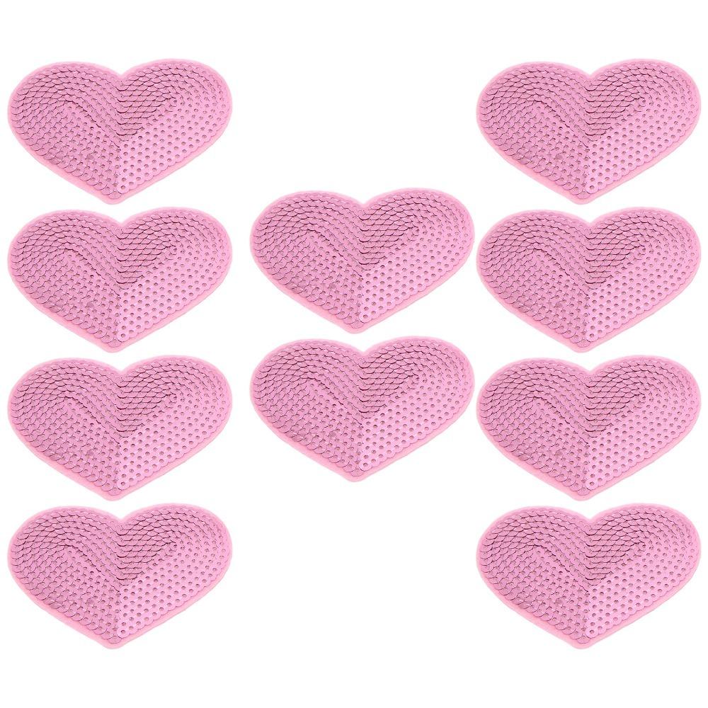 10pcs Appliques Heart Shape Heart Patches Glitter Iron On Iron On Patches Embroidered Patches Sewing DIY Craft