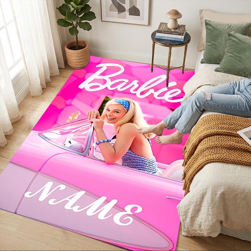 Custom Name Princess Unicorn Living Room Non-Slip Area Rug Soft Carpet for Bedroom Kids Playroom Sofa Office Home Decor Doormat