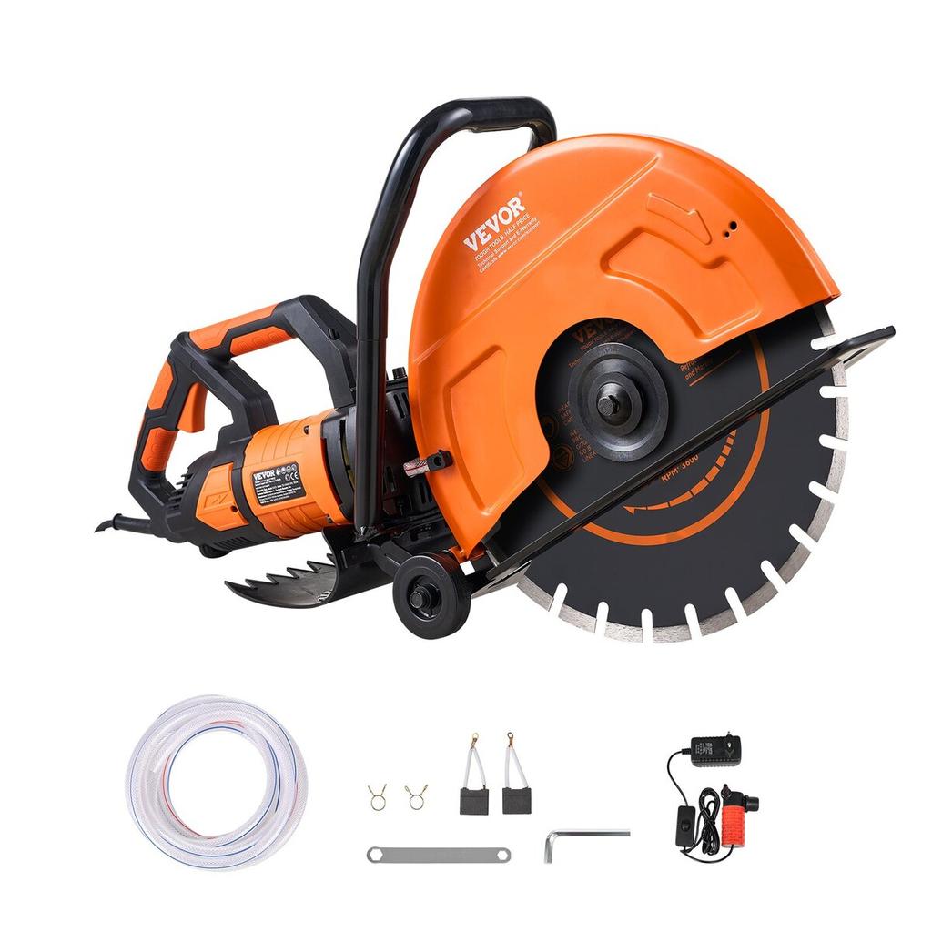 16'' Electric Concrete Saw Wet/Dry Saw Cutter with Water Pump and Blade