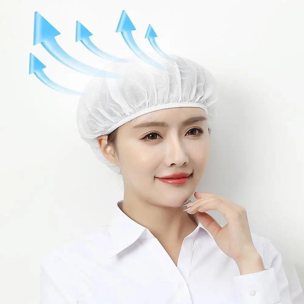 Wholesale Breathable Mesh Work Hat Hair Nets Sanitary Chef Hat Work Wear Food Service Cap Canteen Catering