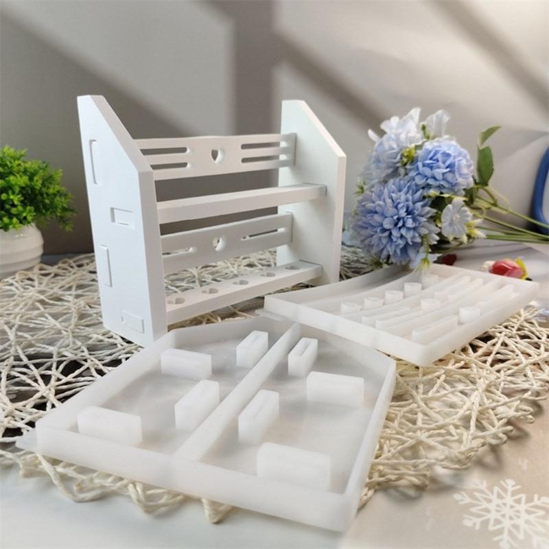 Formar för hantverk i harts med flera lager Silikonformar för hantverk Formar för sminkdisplay Silikontextur för sminkställ