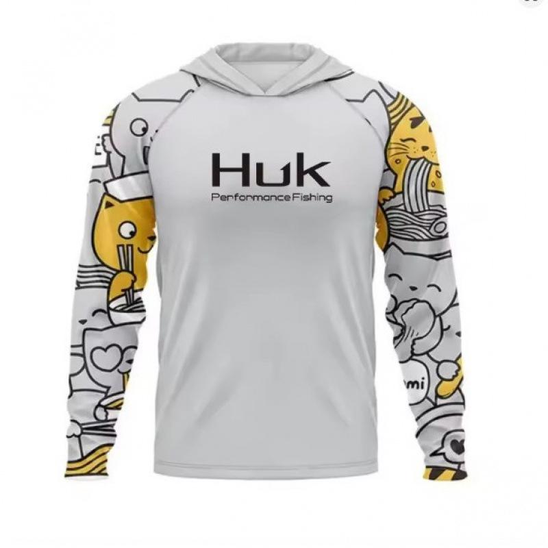 HUK Men's Performance Fishing Hoodie UV Protection Breathable Long Sleeve Shirt