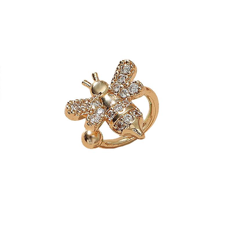 

1 Pcs 925 Sterling Silver No-piecing Zircon Crystal Cute Bee Clip Earring For Women Girl Ear Cuff Jewelry Brincos Bijoux Femme золотий