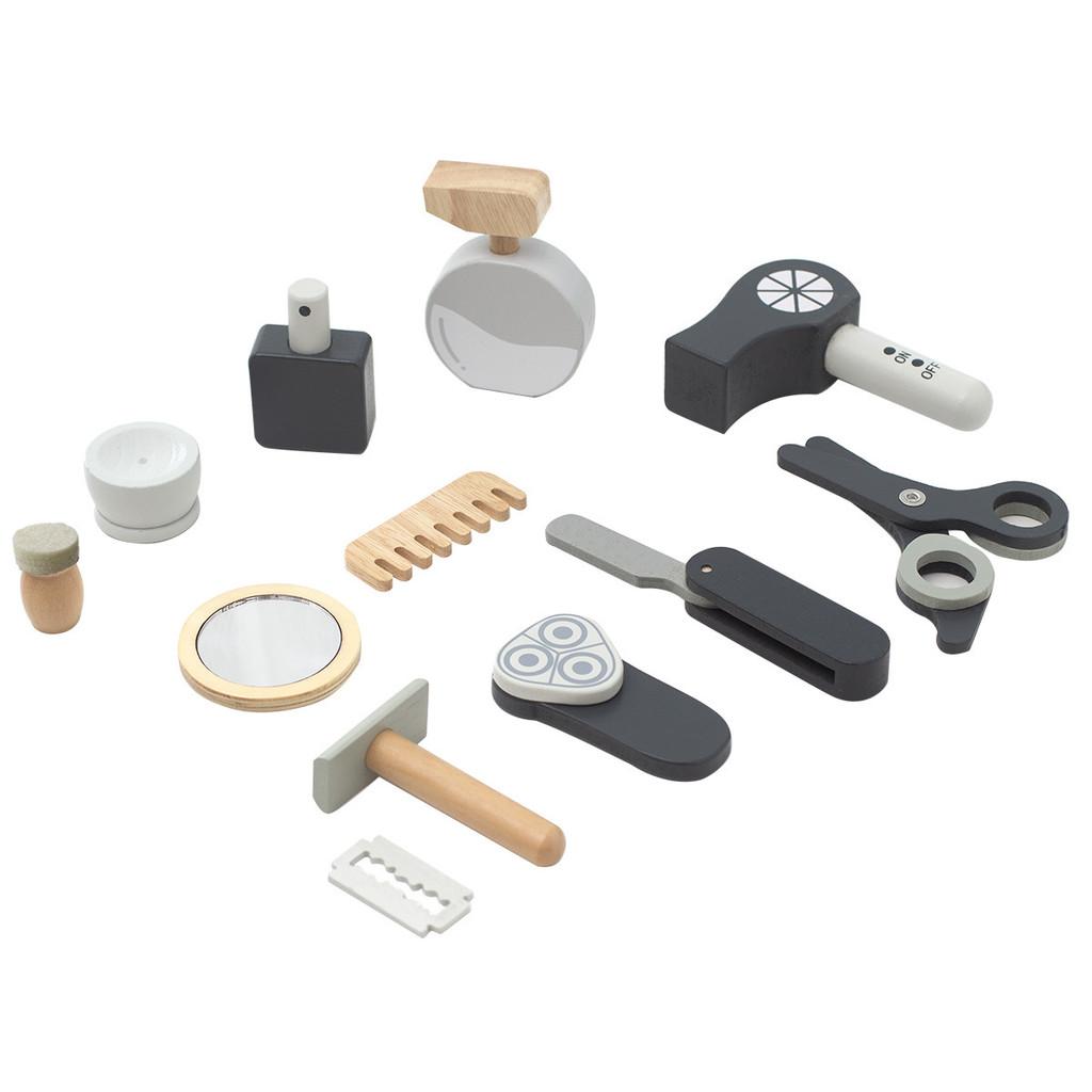 Çocuklar İçin Rol Oyunu ve Hayal Gücü Amaçlı Ahşap Saç Şekillendirme Oyun Seti ve Saklama Çantası