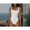 Body Shapewear Senza Cuciture a Coste con Scollo Quadrato, Modellante Vita e Addome