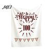 Integrated Hanging Cloth Baby Birthday Backdrop, Greenery Forest Banner for Boy Girl, Banquet Decoration 100 Day Celebration Party Decorations, Photo