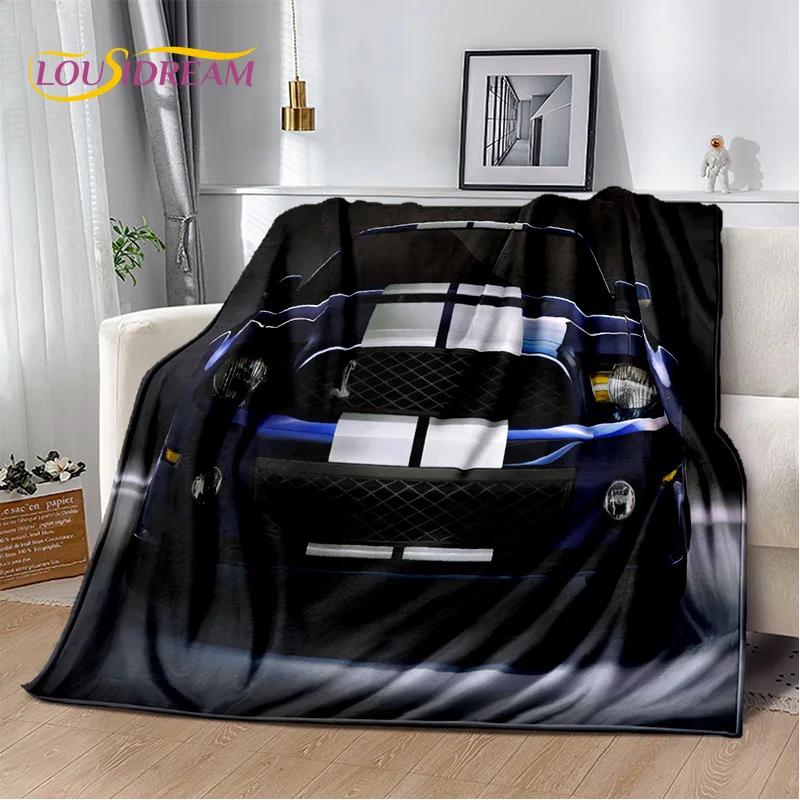 Classics 3D F-Ford GTR Mustang Car Soft Blankets,Keep Warm Throw Blanket Comfortable Blanket for Picnic Beds Sofa Home Bedroom