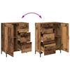 Wall Mounted Highboard Reclaimed Wood Look 69.5 x 34 x 180 cm Particleboard