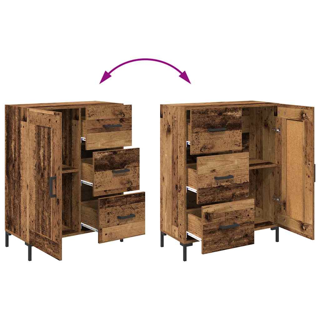 Wall Mounted Highboard Reclaimed Wood Look 69.5 x 34 x 180 cm Particleboard