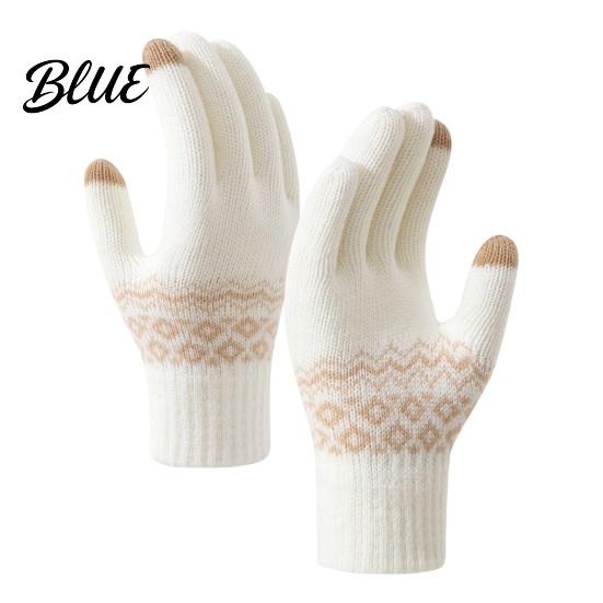 Wind Resistant Thermal Gloves for Outdoor Activities Knit Gloves Thickened Velvet Lining And Elastic Ribbed Cuffs Sports Skiing Extreme Cold