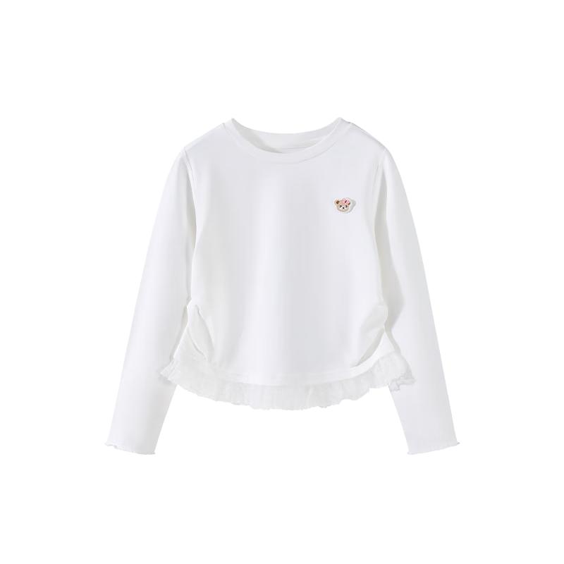 Classic Teddy Girls  Sweet Lace Trim Long-Sleeve T-Shirt 120