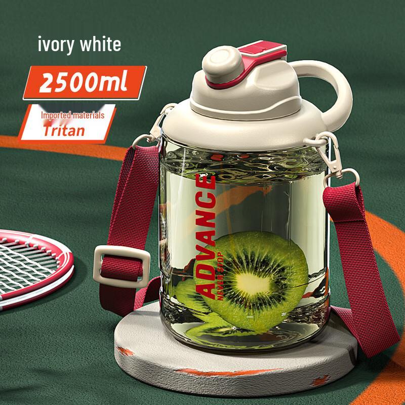 Ding Le Extra Large Sports Water Bottle with Handle and Straw