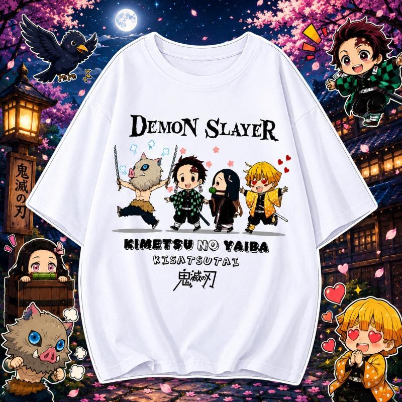 Demon Slayer Kimetsu No Yaiba Oversized Tshirt Summer Unisex Loose And Breathable Cotton Tshirt Top
