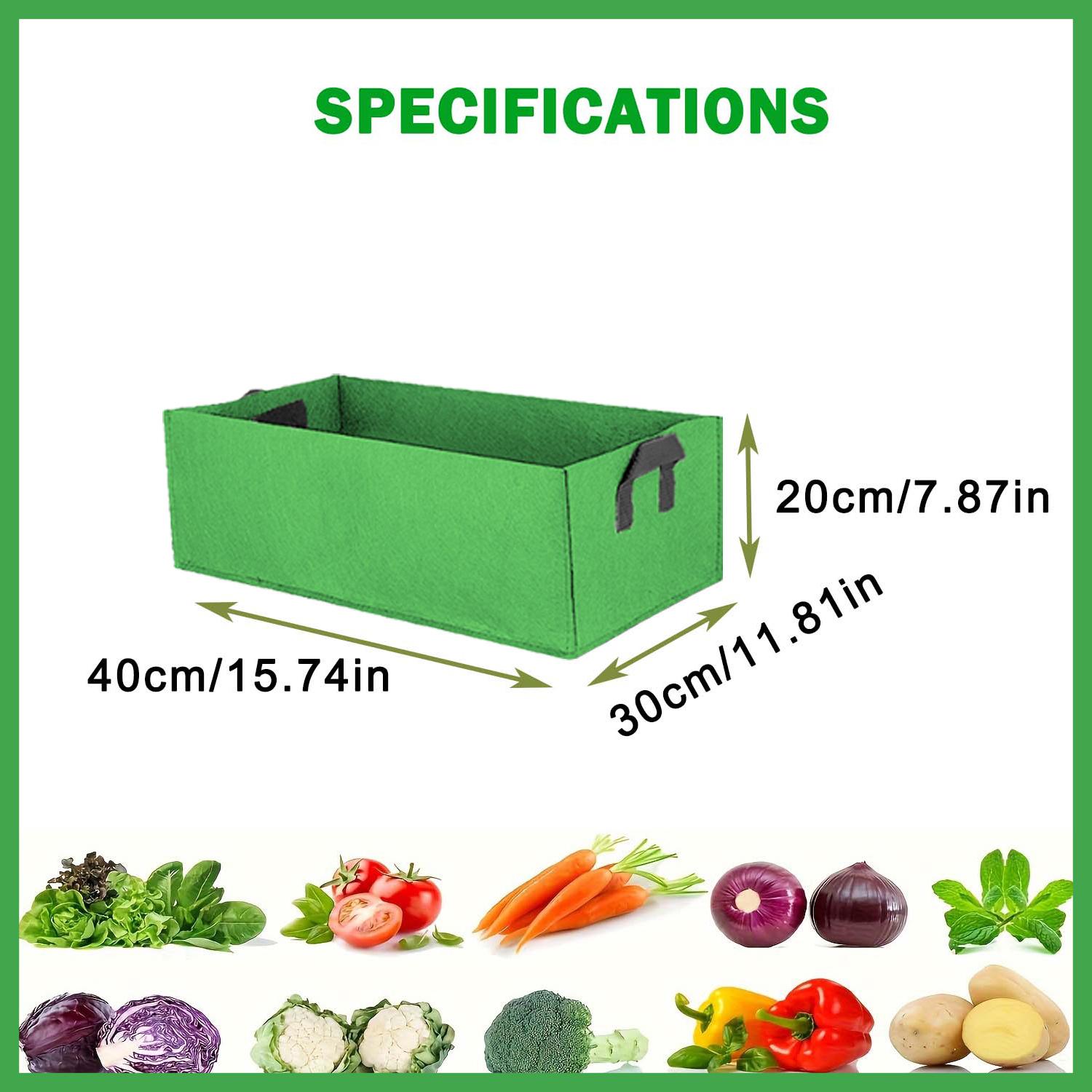 

Дышащий квадратный мешок для посадки, нетканый горшок для выращивания с дизайном контроля корней, экономичный по месту и складной для универсального садоводства 40x30x20cm зелёный