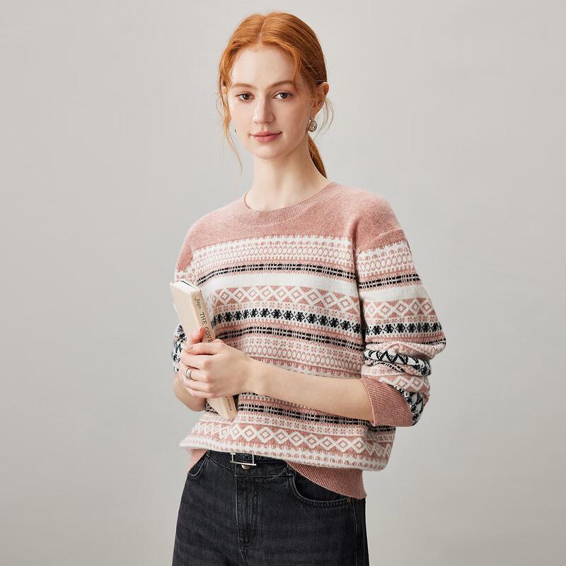 Kemonboka Women's Cashmere Fair Isle Knit Sweater